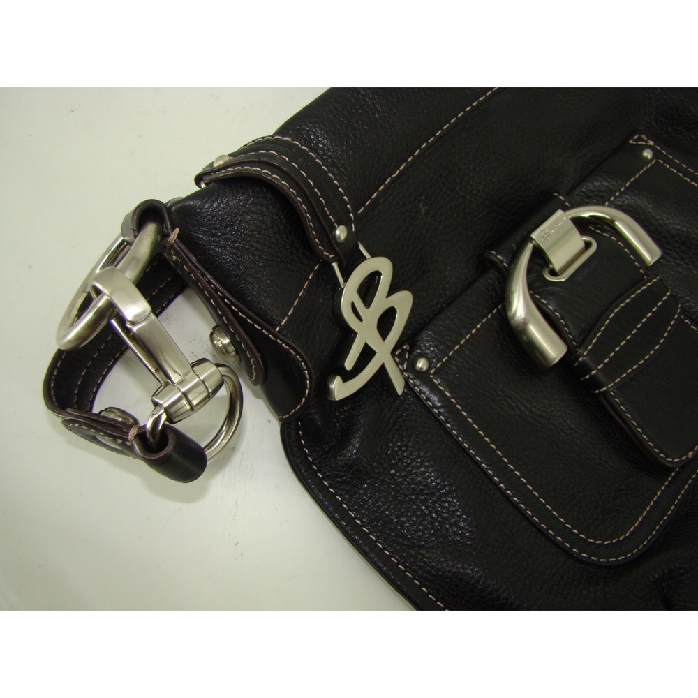 B. MAKOWSKY Black Pebbled Leather Crossbody Purse D122 - Picture 7 of 9